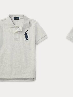 Polo by Ralph Lauren Baby Boys' Light Gray Classic Mesh Polo